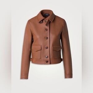 Akris Lamb Nappa Leather Bomber Jacket Size US 14 MRSP $6,490.00